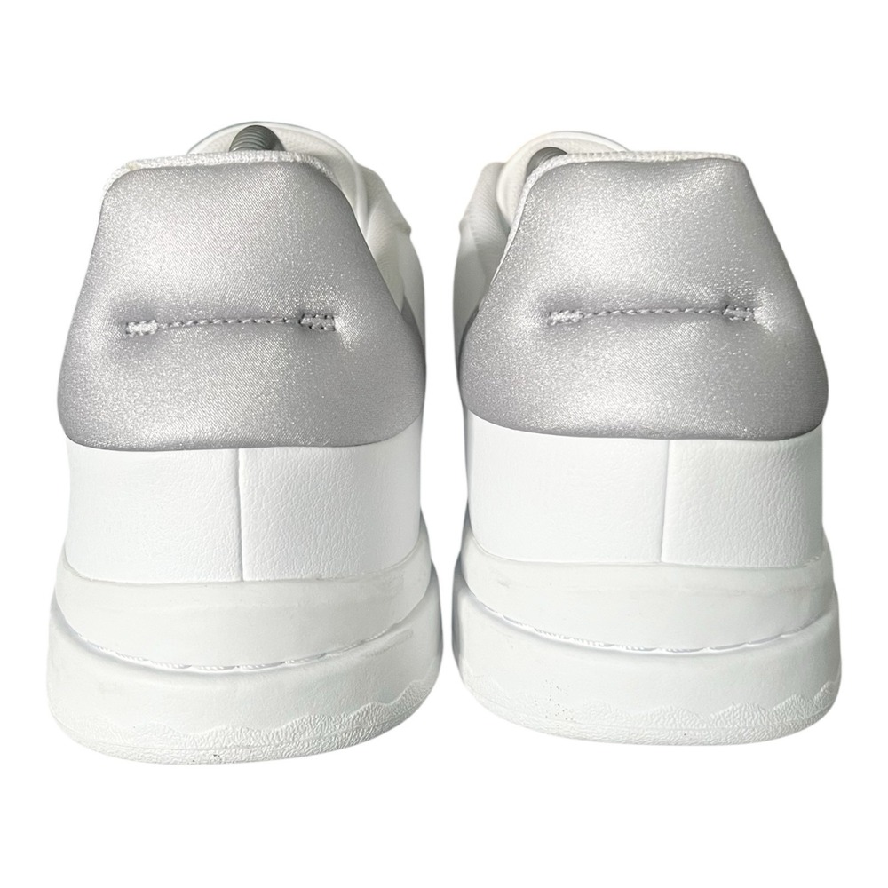 White Low-Top Leather Sneakers - Picture 4 of 6